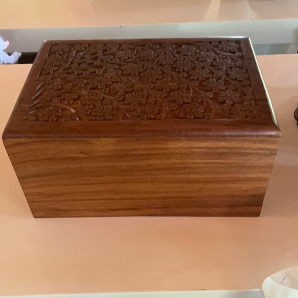 Tree of Life Hand Carved Rosewood Urn Box